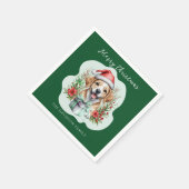 Serviette En Papier Noël Chiot Mignon (Coin)