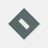 Serviette En Papier Noël classique bleu Tartan Plaid (Coin)