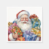 Serviette En Papier Noël classique de Jolly Santa Claus (Devant)