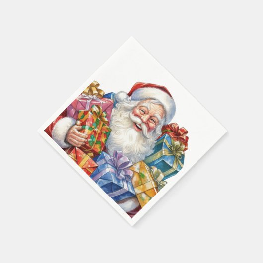Serviette En Papier Noël classique de Jolly Santa Claus (Coin)