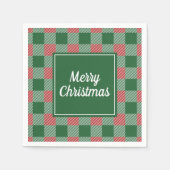 Serviette En Papier Noël Classique Vert Et Rouge Plaid (Devant)