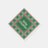 Serviette En Papier Noël Classique Vert Et Rouge Plaid (Coin)