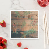 Serviette En Papier Noël Conifères rustiques Bois de pin (En situation)