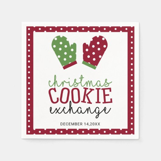 Serviette En Papier Noël Cookie Exchange Fête Fête Four Mitts (Devant)