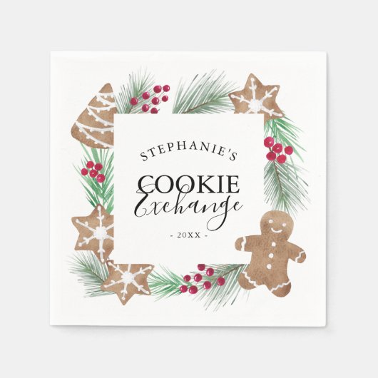 Serviette En Papier Noël Cookie Exchange Party (Devant)