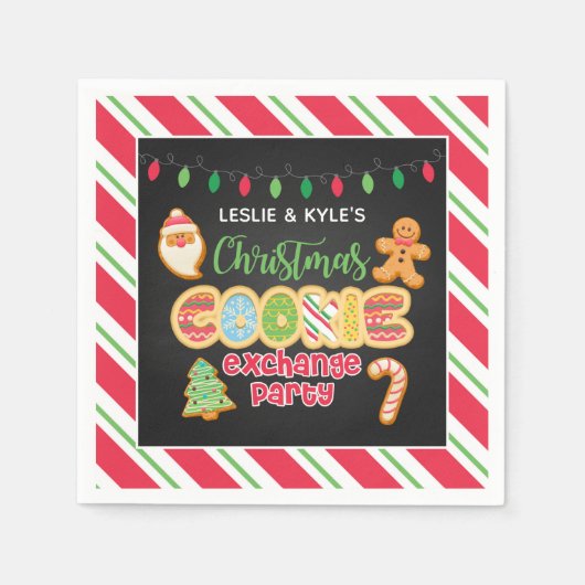 Serviette En Papier Noël Cookie Exchange Party Napkin - Black Bkd (Devant)