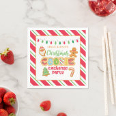 Serviette En Papier Noël Cookie Exchange Party Napkin - Blanc Bkd (En situation)