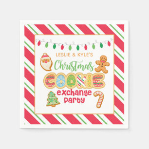 Serviette En Papier Noël Cookie Exchange Party Napkin - White Bkd