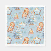Serviette En Papier Noël Cookie pain d'épices homme bleu garçon annive (Devant)