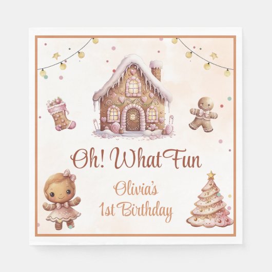 Serviette En Papier Noël Cookie rose fête d'anniversaire (Devant)