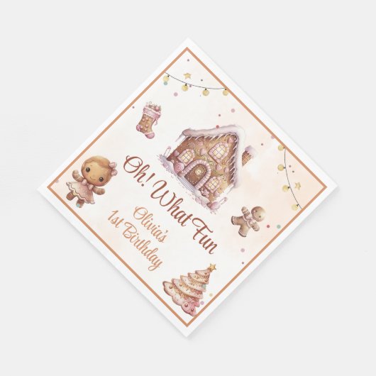 Serviette En Papier Noël Cookie rose fête d'anniversaire (Coin)