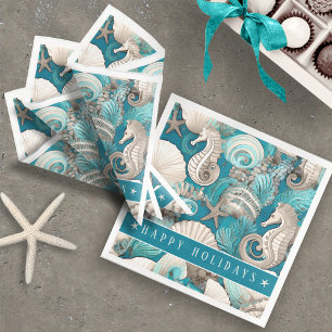 Serviette En Papier Noël côtier Bold Motif hippocampe #4 ID1009