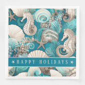 Serviette En Papier Noël côtier Bold Motif hippocampe #4 ID1009 (Devant)