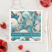 Serviette En Papier Noël côtier Bold Motif hippocampe #4 ID1009 (En situation)