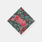 Serviette En Papier Noël coutume nom de famille fleur motif (Coin)