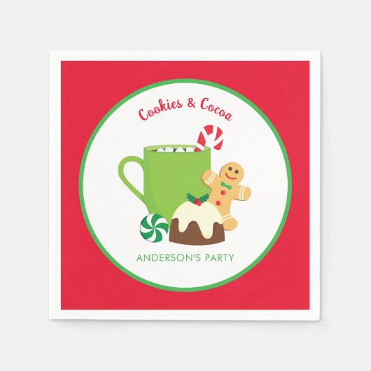 SERVIETTE EN PAPIER NOËL CUITS ET CACAO (Devant)