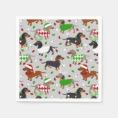 Serviette En Papier Noël Dachshund Tous les manteaux Napkins (Devant)
