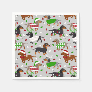 Serviette En Papier Noël Dachshund Tous les manteaux Napkins