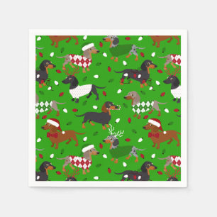Serviette En Papier Noël Dachshund Tous les manteaux Napkins