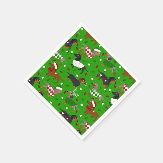 Serviette En Papier Noël Dachshund Tous les manteaux Napkins (Coin)