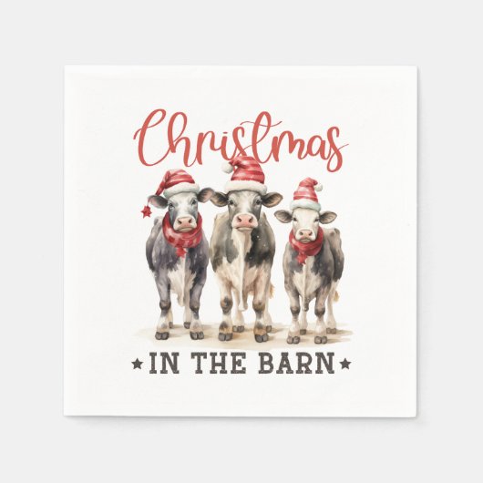 Serviette En Papier Noël dans les vaches rustiques de la grange à Sant (Devant)