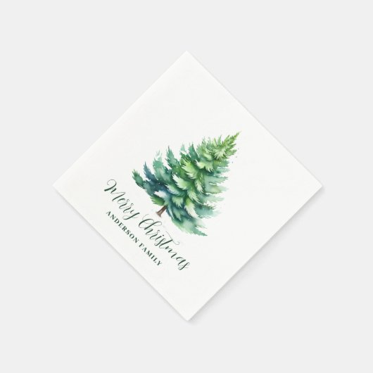 Serviette En Papier Noël d'arbre personnalisé simple (Coin)