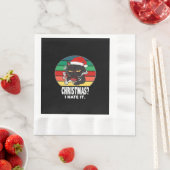 Serviette En Papier Noël de chat (En situation)