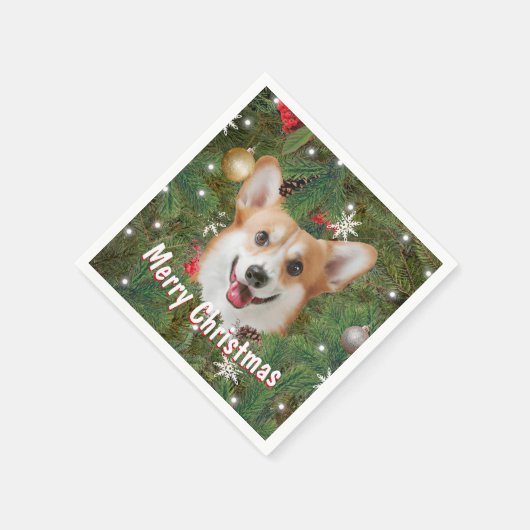 Serviette En Papier Noël de Corgi (Coin)