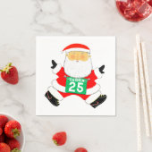 Serviette En Papier Noël de coureur de Noël en course (En situation)