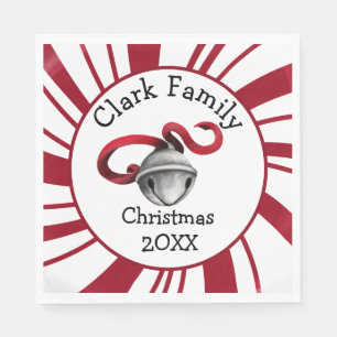 Serviette En Papier Noël de famille personnalisé