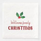 Serviette En Papier Noël de famille rouge saint (Devant)