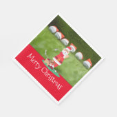 Serviette En Papier Noël de golf avec le Père Noël (Coin)
