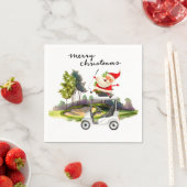 Serviette En Papier Noël de golf avec Santa Claus Golfer (En situation)