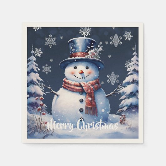 Serviette En Papier Noël de la forêt d'hiver (Devant)