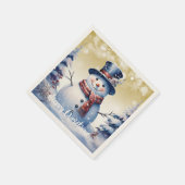 Serviette En Papier Noël de la forêt d'hiver | Or (Coin)