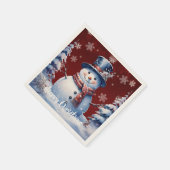 Serviette En Papier Noël de la forêt d'hiver | Red (Coin)