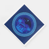 Serviette En Papier Noël de la Nativité bleue (Coin)