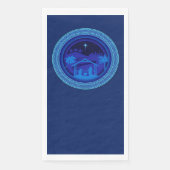 Serviette En Papier Noël de la Nativité bleue (Devant)
