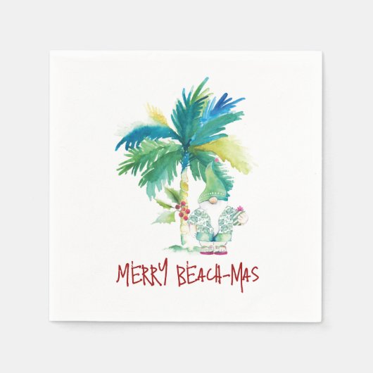 Serviette En Papier Noël de la plage Tropical (Devant)