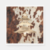 Serviette En Papier Noël de la vache Brown Western Cream (Devant)