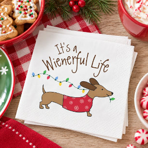 Serviette En Papier Noël de la vie wiennérante de teckel