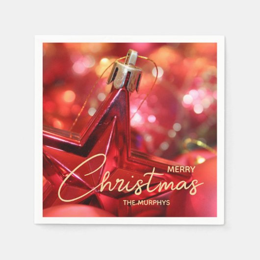 Serviette En Papier Noël de l'ornement étoilé (Devant)