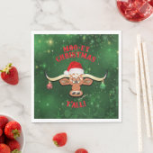 Serviette En Papier "Noël de MOO, Longhorn Steer (En situation)