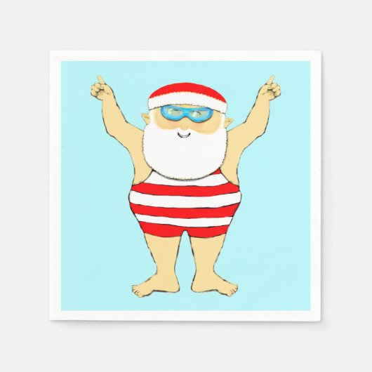 Serviette En Papier Noël de natation (Devant)