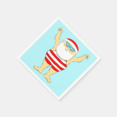 Serviette En Papier Noël de natation (Coin)