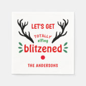 Serviette En Papier Noel de Noël de rennes complètement fougueux (Devant)