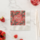 Serviette En Papier Noel de Noël Rouge et Vert (En situation)