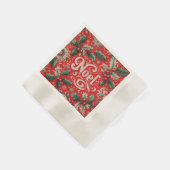 Serviette En Papier Noel de Noël Rouge et Vert (Coin)