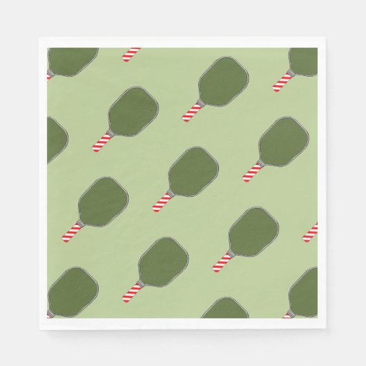 Serviette En Papier Noël de Pickleball (Devant)
