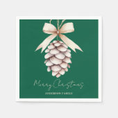 Serviette En Papier Noël de pin vert personnalisé (Devant)